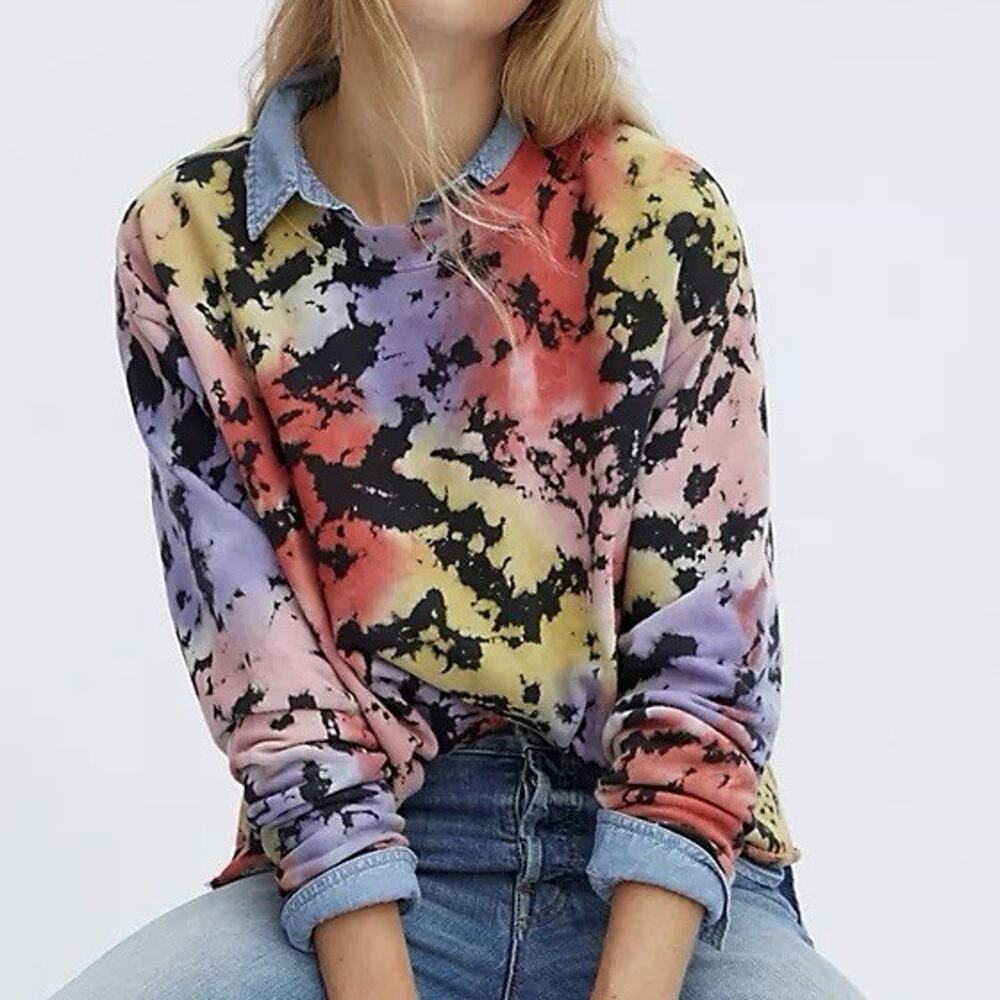 Anthropologie Letluv Zoey Tie Dye Sweatshirt Womens L Large Multicolor